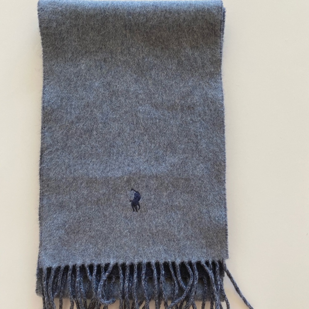 Polo Ralph Lauren Blue Gray Men’s Wool Scarf